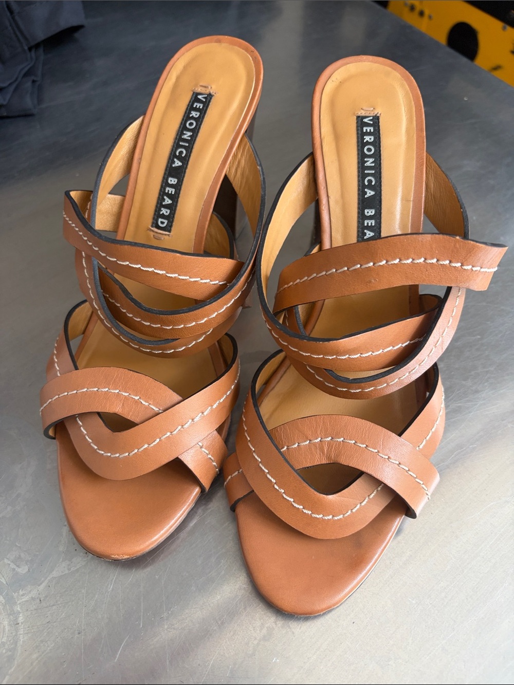 Veronica Beard Macey Vachetta Brown Heels